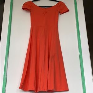 American apparel off shoulder coral swing dress